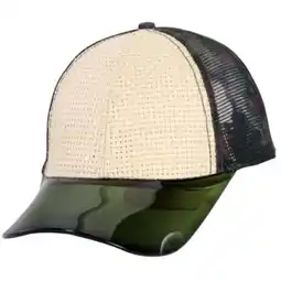 Walmart Trucker Visor Adjustable Sports Baseball Straw Mesh Summer Blank Mens Hat Cap, Green Tan offer