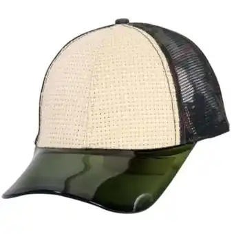 Walmart Trucker Visor Adjustable Sports Baseball Straw Mesh Summer Blank Mens Hat Cap, Green Tan offer