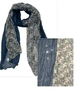 Walmart The Pioneer Woman Lightweight Crinkle Split Print Scarf offer