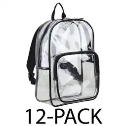 Walmart Eastsport Unisex Clear Spirit Backpack Black 12-Pack Bundle offer