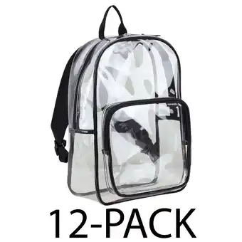 Walmart Eastsport Unisex Clear Spirit Backpack Black 12-Pack Bundle offer