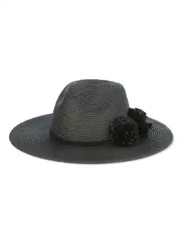 Walmart Time and Tru Women's Straw Fedora Hat with Paper Flowers offer