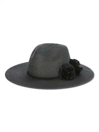Walmart Time and Tru Women's Straw Fedora Hat with Paper Flowers offer