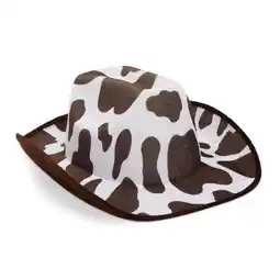 Walmart Brown and White Cow Print Western Cowboy Hat for Party, Costume Accessories (Youth Size) offer