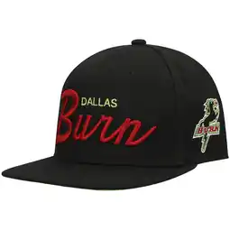 Walmart Men's Mitchell & Ness Black/Green Dallas Burn Historic Logo Since '96 Foundation Script Snapback Hat offer