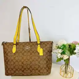 Walmart Coach CH504 Gallery Tote In Signature Canvas IN Khaki Retro Yellow offer