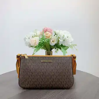 Walmart Michael Kors 35S1GTVC3B Jet Set Travel Small Logo Shoulder Bag with Pouches IN MARIGOLD offer