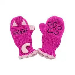 Walmart Unisex White Cow Knit Ribbed Cuff Puppet Mittens Medium offer