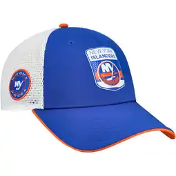 Walmart Men's Fanatics Royal/White New York Islanders Authentic Pro Draft Podium Trucker Adjustable Hat offer