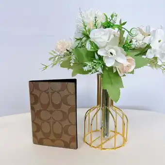 Walmart Coach 93518 Passport Case Signature Canvas Card Wallet IN Tan offer