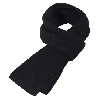 Walmart SnnmBlm Scarf Men's Winter High-end Solid Color Warm Sweater Knitted Scarf Black One Size offer