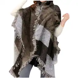 Walmart SnnmBlm Women's Plaid Scarf Blanket Wrap Oversized Chunky Scarves Tartan Shawls Coffee offer