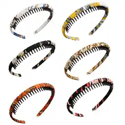 Walmart 6 Pack Ribbon Wrapped Metal Headbands with Teeth Comb Hair Hoop Hairband for Women Girls offer