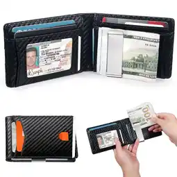 Walmart JLLOM Wallet for Men Slim,Genuine Leather Mens Wallet RFID Blocking Credit Card Holder offer