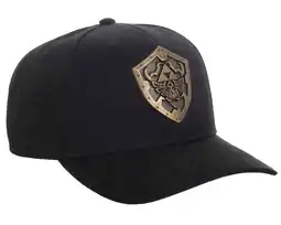 Walmart Nintendo Legend Of Zelda Hylian Shield Brass Metal Badge Men's Black Precurve Snapback Hat offer