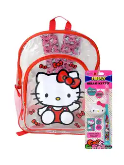 Walmart Hello Kitty Transparent Backpack 16 w/ Toothbrush & Brush Cover Travel Set offer