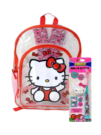 Walmart Hello Kitty Transparent Backpack 16 w/ Toothbrush & Brush Cover Travel Set offer