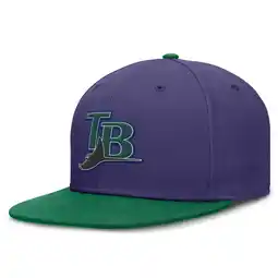 Walmart Men's Nike Purple/Green Tampa Bay Rays True Primetime Two-Tone Performance Fitted Hat offer