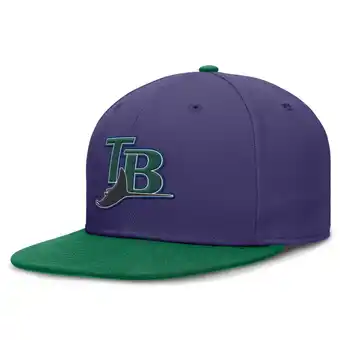 Walmart Men's Nike Purple/Green Tampa Bay Rays True Primetime Two-Tone Performance Fitted Hat offer