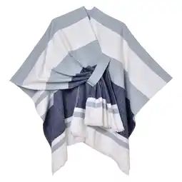 Walmart SnnmBlm Women's Shawl Wrap Poncho Cape Open Front Cardigan Shawl for Fall Winter Navy One Size offer