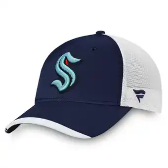 Walmart Men's Fanatics Navy Seattle Kraken Authentic Pro Locker Room Trucker Adjustable Hat offer