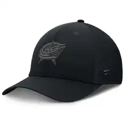 Walmart Men's Fanatics Black Columbus Blue Jackets Pro Road Logo Mesh Flex Hat offer