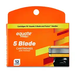 Walmart Equate Men's 5 Blade Refills, Cartridges Fit Equate 5 Blade & Gillette Fusion Handles (12 Count) offer