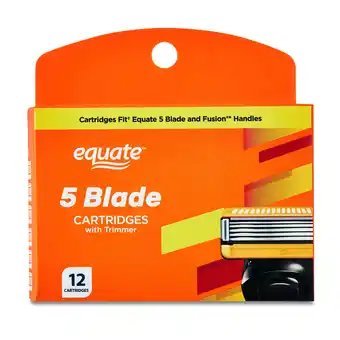 Walmart Equate Men's 5 Blade Refills, Cartridges Fit Equate 5 Blade & Gillette Fusion Handles (12 Count) offer