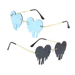 Walmart 2pcs Dripping Heart Shape Sunglasses Irregular Party Shades Eye Glasses offer