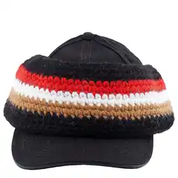 Walmart Burberry Men's Black / Camel Baseball Cap With Knit Headband, Size Small offer