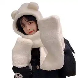 Walmart SnnmBlm Womens Girls Cold Scarves Winter Thick Warm Hooded Scarf with Mittens as shown One Size offer