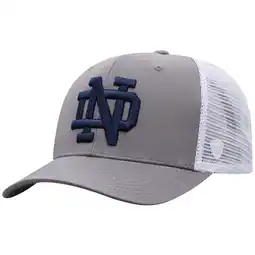 Walmart Men's Top of the World Gray/White Notre Dame Fighting Irish Victory Baseline Trucker Adjustable Hat offer