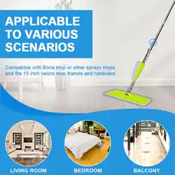 Walmart Menrkoo Reusable Microfiber Power Mop Refills Pads With 3Pc Green Free Size offer