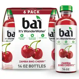 Walmart Bai Zambia Bing Cherry Antioxidant Infused Water Beverage, 14 fl oz, 6 Pack Bottles offer