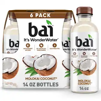 Walmart Bai Molokai Coconut Antioxidant Infused Water Beverage, 14 fl oz, 6 Pack Bottles offer