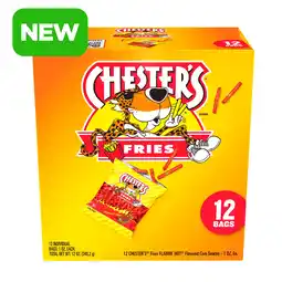 Walmart Chester's Fries Corn Snacks Flamin' Hot Flavored, 1 oz, 12 Count offer