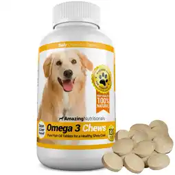 Walmart Amazing Nutritionals Omega 3 Pure Fish Oil Daily Supplement Chews for Dogs, 120 Chews offer