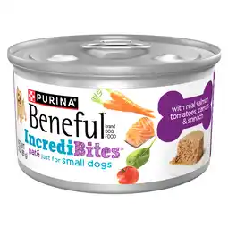 Walmart Purina Beneful IncrediBites Pate Small Wet Dog Food with Real Soft Salmon & Vegetables, 3 oz Can offer