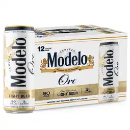 Walmart Modelo Oro Mexican Lager Import Light Beer, 12 Pack 12 fl. oz. Cans, 4.0% ABV offer
