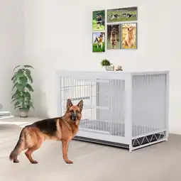 Walmart Pirecart 44.1 Wooden Large Pet Dog Crate Furniture with Removable Tray for Small/Medium/Large Dogs offer