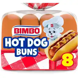 Walmart Bimbo White Hot Dog Buns, 8 count, Hot Dog Buns, 14 oz Bag offer