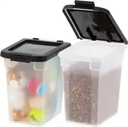 Walmart IRIS 10 Lbs. Airtight Pet Food Container | Dog & Cat Food Storage Bin | Treat Box 2Pk offer