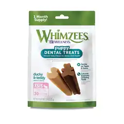 Walmart WHIMZEES By Wellness Daily Use Pack Natural Grain Free Puppy Dental Treats for Dogs, Small, 30 Count offer