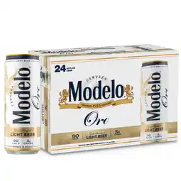 Walmart Modelo Oro Mexican Lager Import Light Beer, 24 Pack 12 fl. oz. Cans, 4.0% ABV offer