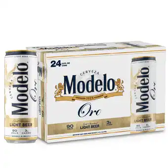 Walmart Modelo Oro Mexican Lager Import Light Beer, 24 Pack 12 fl. oz. Cans, 4.0% ABV offer