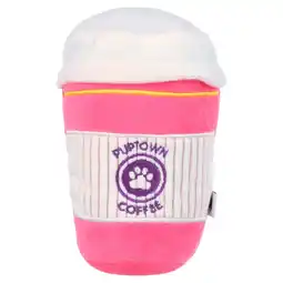 Walmart Posh Paws Pet Toy - Plush Puptown Coffee Dog Toy - Pink offer