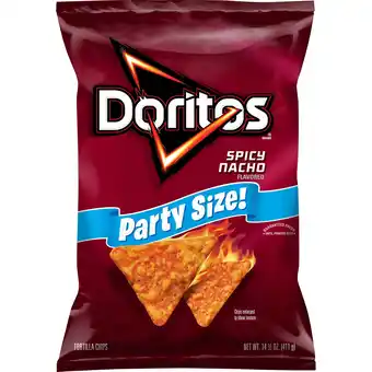 Walmart Doritos Tortilla Chips Spicy Nacho Flavored 14.5 ounce Bag offer