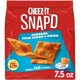 Walmart Cheez-It Snap'd Cheddar Sour Cream and Onion Cheese Cracker Chips, Thin Crisps, 7.5 oz offer