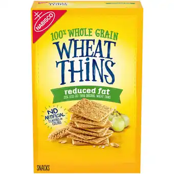 Walmart Wheat Thins Reduced Fat Snacks, Whole Grain Wheat Crackers, Snack Crackers, 8 oz offer