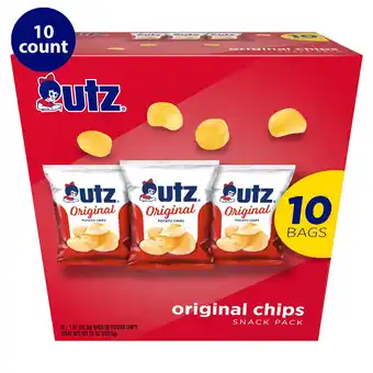 Walmart Utz Original Chip Snack Pack, Multipack, Gluten-Free, Potato Chips, 1 oz, 10 Count offer